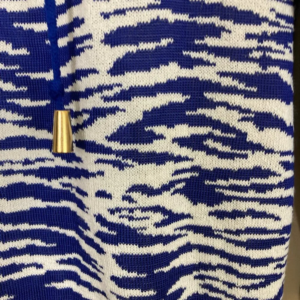 St. John Cardigan Womens Blue White Santana Knit Sweater Small Wool Blend - Picture 6 of 10